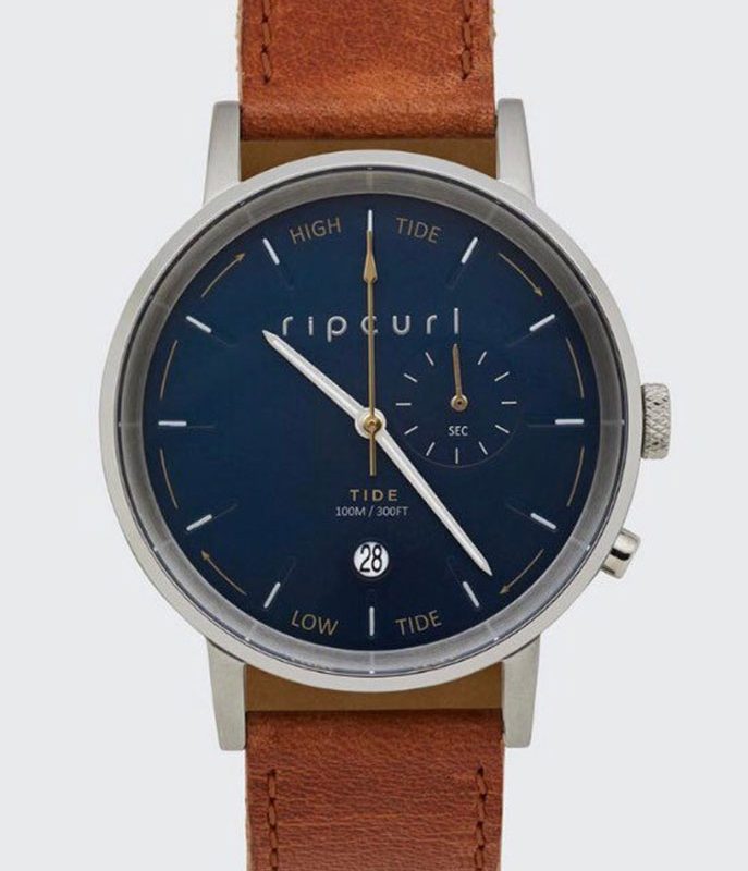 Rip curl Circa tide dial leather watch navy